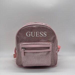 GUESS Pink Glitter JellyMini Backpack Women's Girls Small Bag School Travel